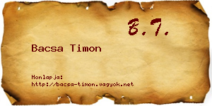 Bacsa Timon névjegykártya